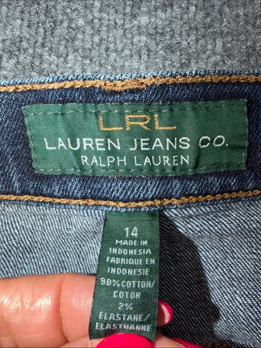 Ralph Lauren Straight-Leg Dark Wash Blue Jeans - Picture 8 of 9